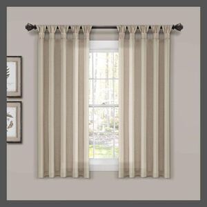 Lush Decor - Set of 2 (84"x45") Burlap Knotted Tab Top Light Fi Linen